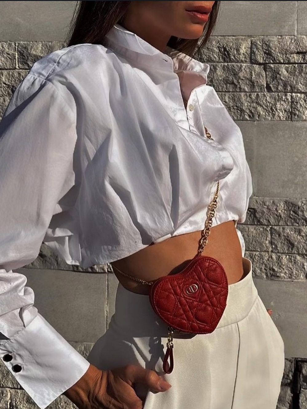 DIOR AMOUR CARO HEART POUCH WITH CHAIN - Picture 3 of 12